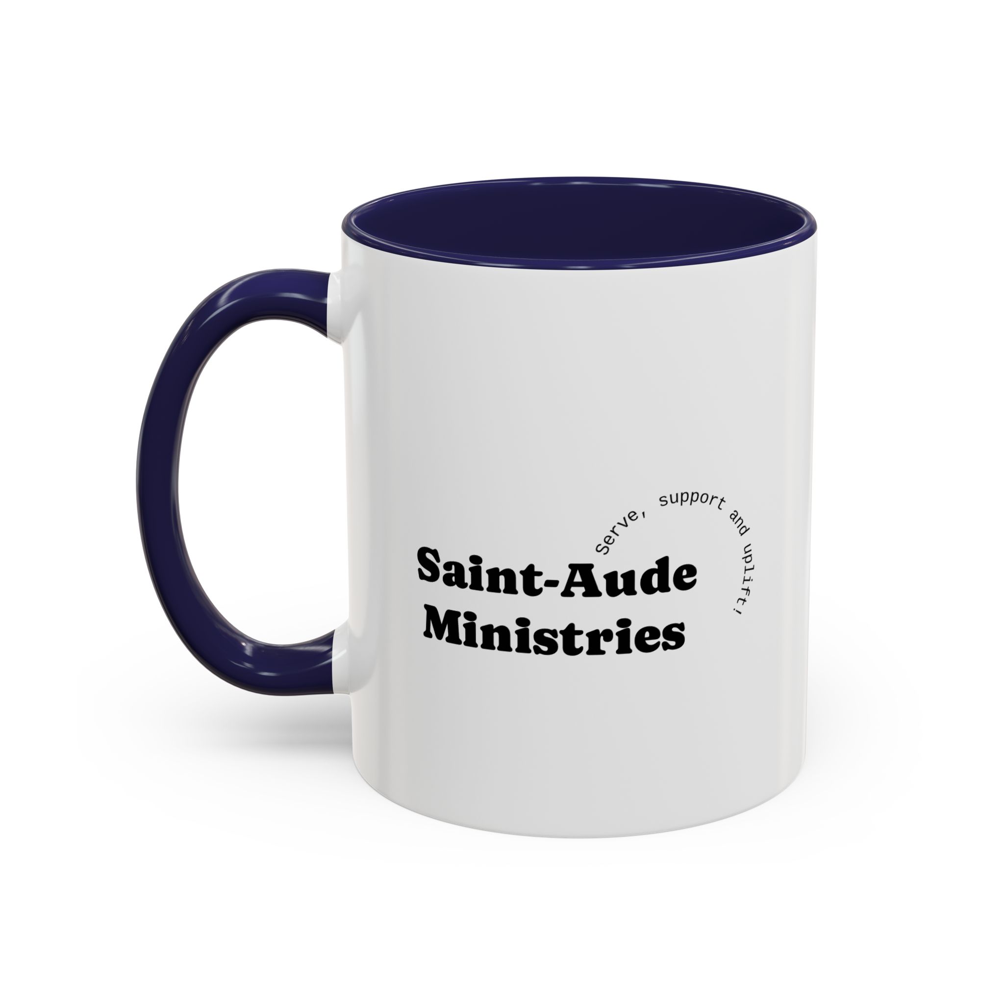 Saint-Aude Ministries Accent Coffee Mug — 11/15oz Black-Trim Ceramic Mug - Image 7