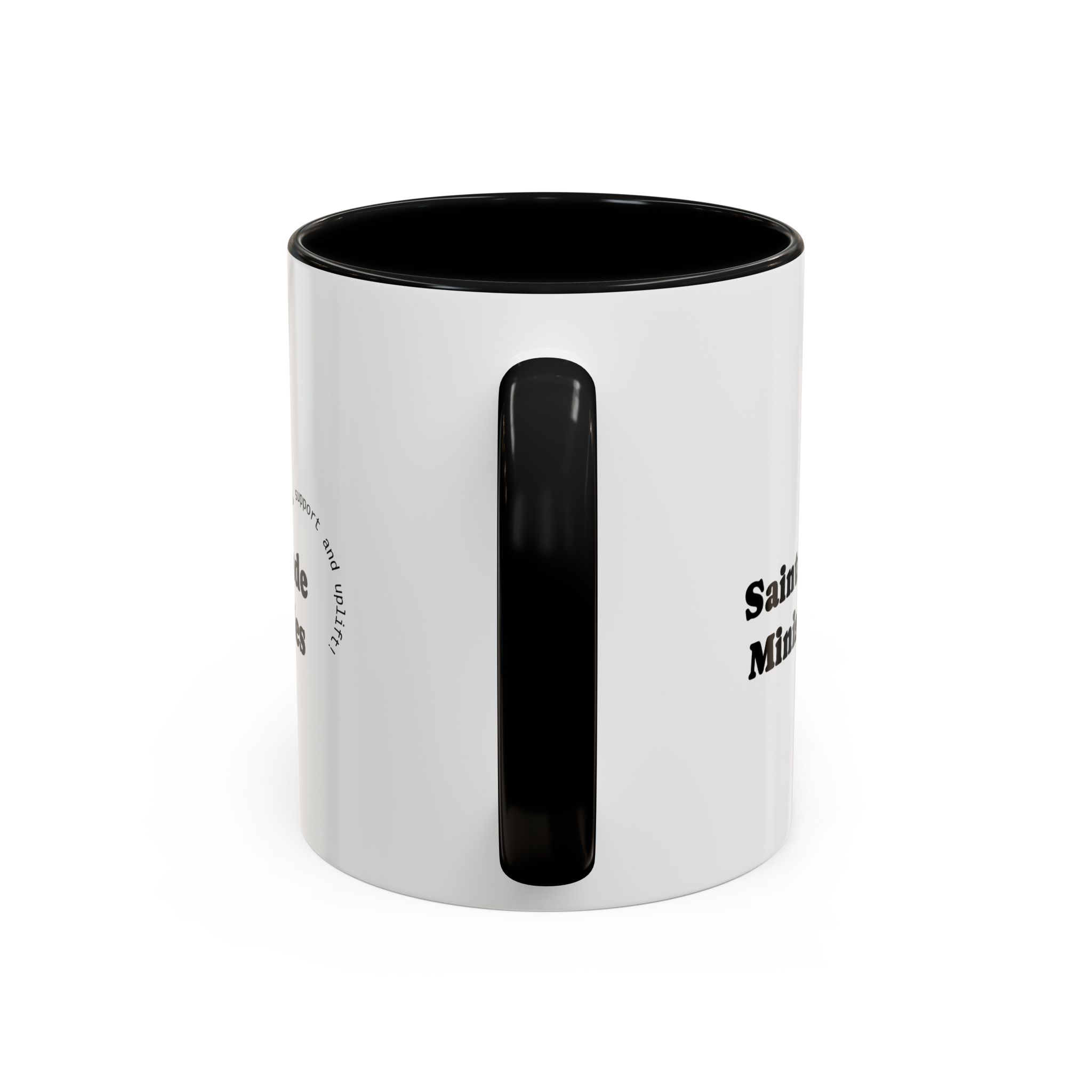 Saint-Aude Ministries Accent Coffee Mug — 11/15oz Black-Trim Ceramic Mug - Image 4