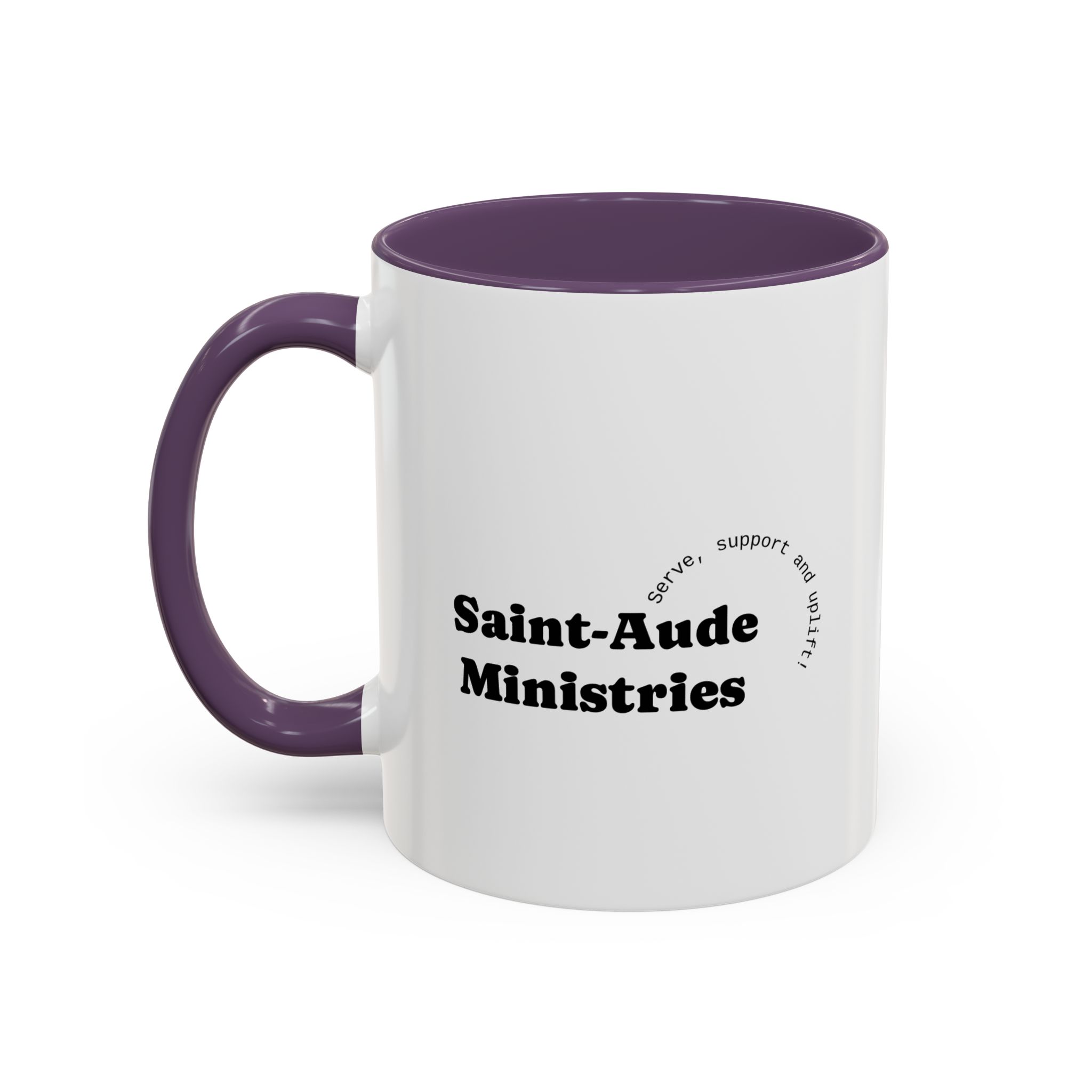 Saint-Aude Ministries Accent Coffee Mug — 11/15oz Black-Trim Ceramic Mug - Image 35