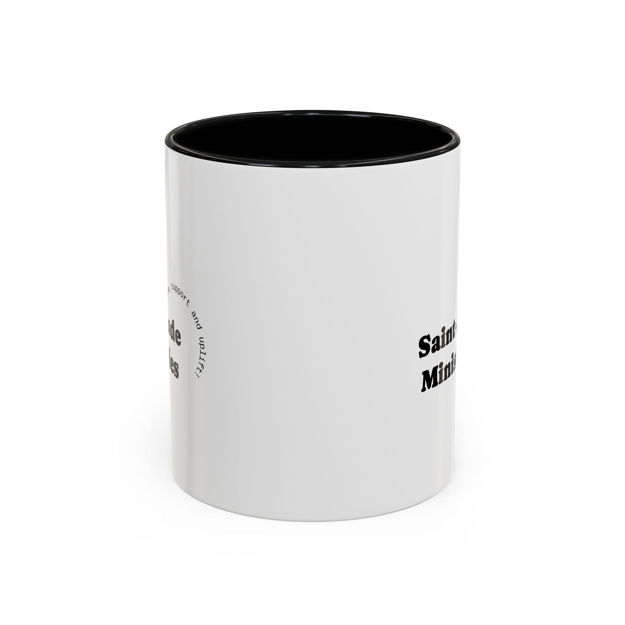Saint-Aude Ministries Accent Coffee Mug — 11/15oz Black-Trim Ceramic Mug - Image 2