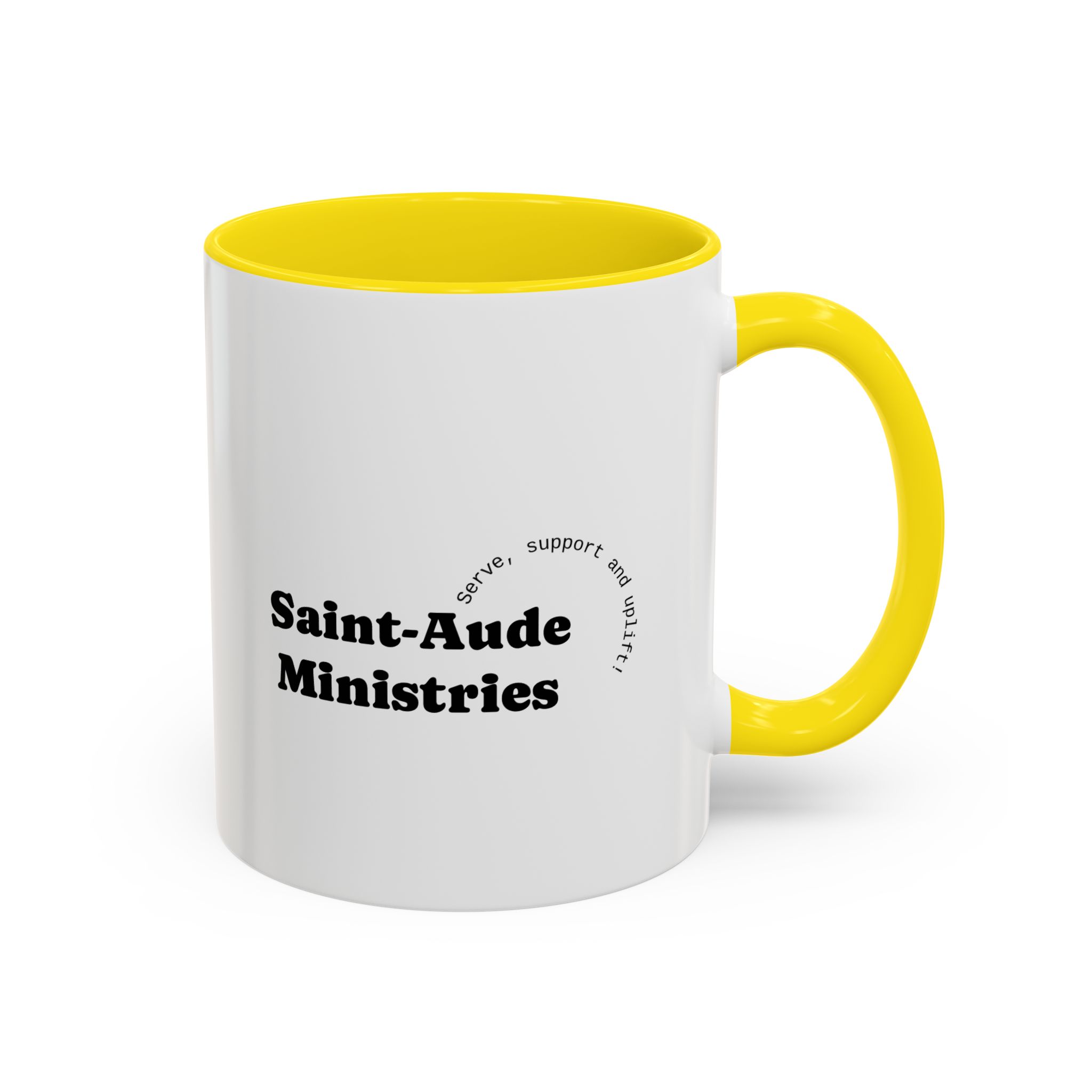 Saint-Aude Ministries Accent Coffee Mug — 11/15oz Black-Trim Ceramic Mug - Image 26